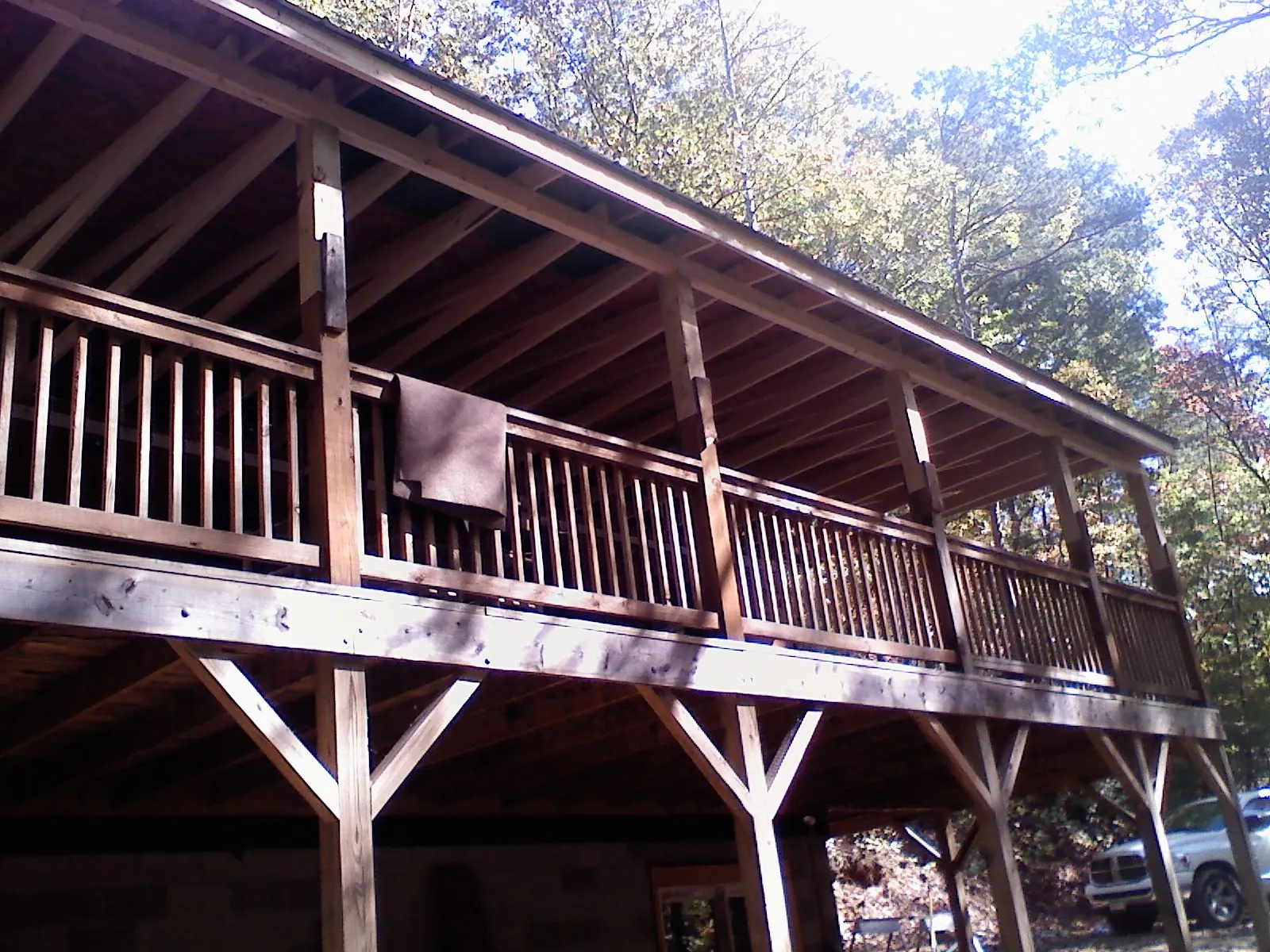 Timber framing under a new elevated porch and deck — Roof Leak Repair in Avery by Roofing Brothers